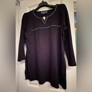Karen Scott Black Top with Silver Studs